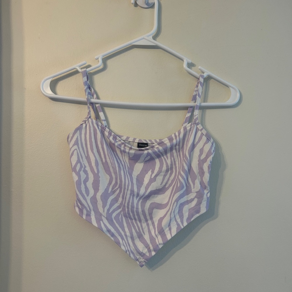 SHEIN purple zebra print tank